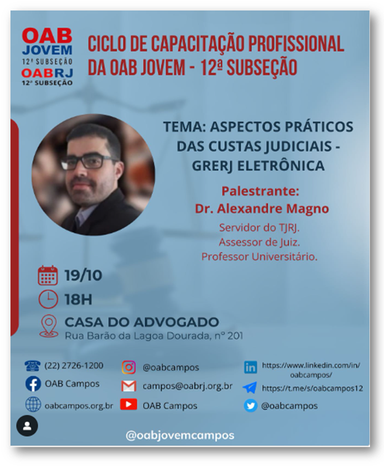 CICLO DE CAPACITAÇÃO PROFISSIONAL DA OAB-JOVEM