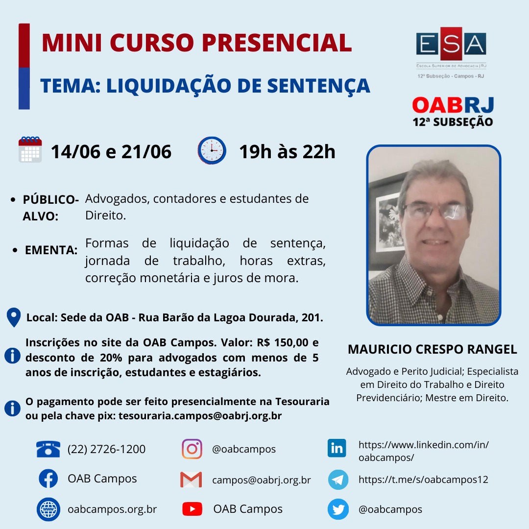 CURSO DE LIQUIDAÇÃO DE SENTENÇA