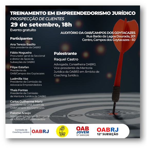 TREINAMENTO EM EMPREENDEDORISMO JURÍDICO PROSPECÇÃO DE CLIENTES