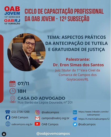 CICLO DE CAPACITAÇÃO PROFISSIONAL DA OAB-JOVEM