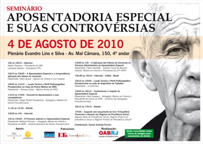 Seminário: "Aposentadoria Especial e suas Controvérsias"