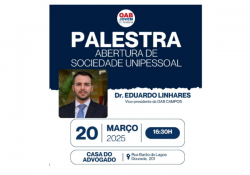 OAB-Jovem: Palestra sobre Abertura de Sociedade Unipessoal
