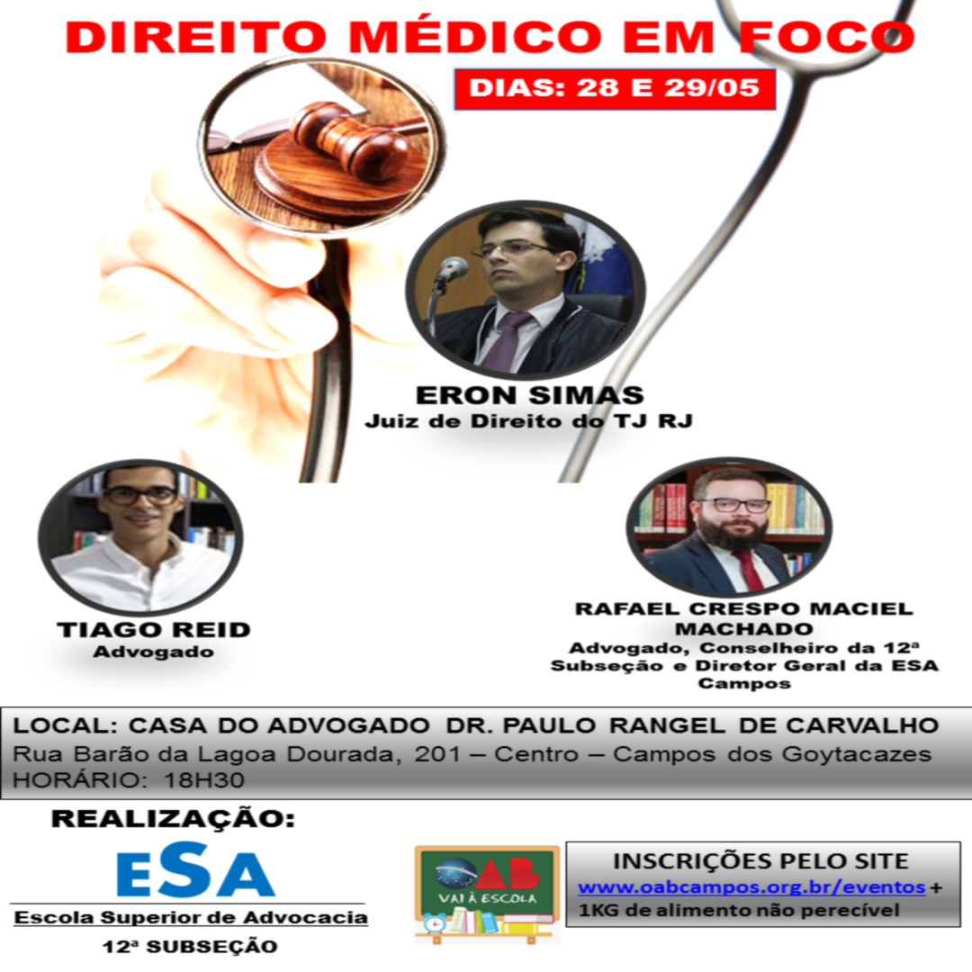 PALESTRA GRATUITA: DIREITO MÉDICO EM FOCO