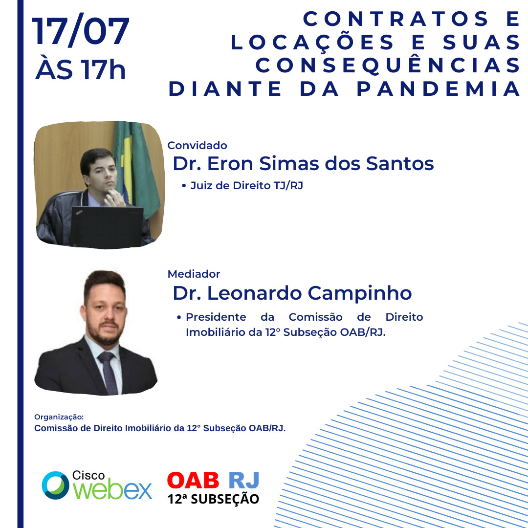 LIVE: CONTRATOS E LOCAÇÕES E SUAS CONSEQUÊNCIAS DIANTE DA PANDEMIA