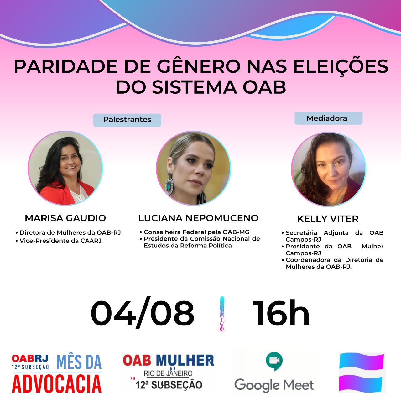 LIVE: "PARIDADE DE GÊNEROS NAS ELEIÇÕES DO SISTEMA OAB".