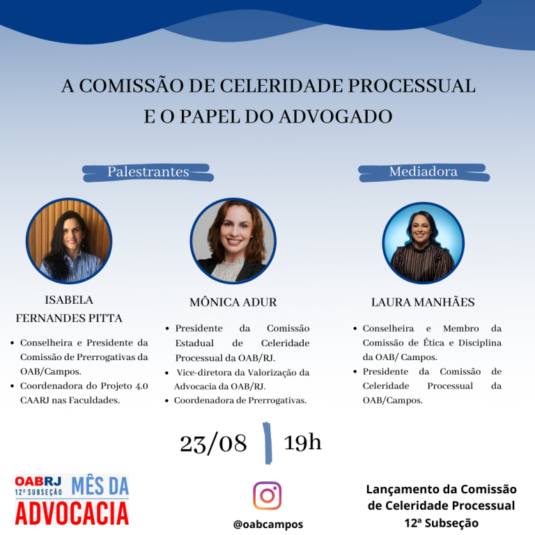 LIVE: A COMISSÃO DE CELERIDADE PROCESSUAL E O PAPEL DO ADVOGADO