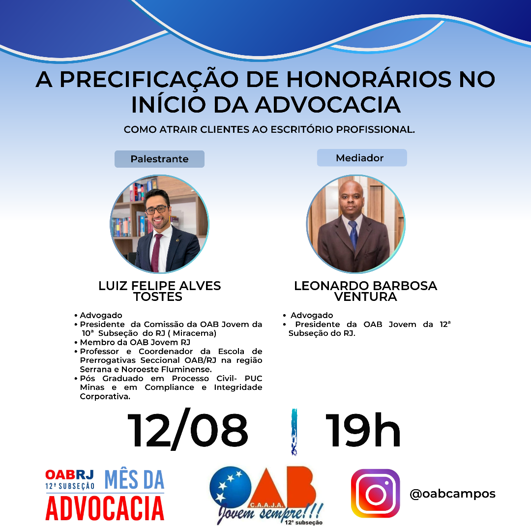 LIVE: "A PRECIFICAÇÃO DE HONORÁRIOS NO INÍCIO DA  ADVOCACIA"