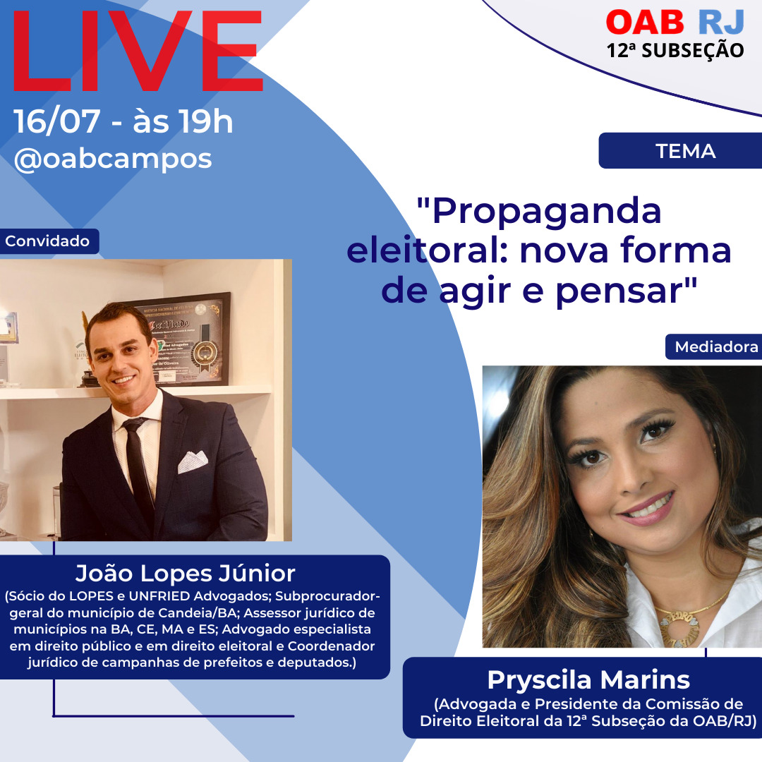 LIVE: "PROPAGANDA ELEITORAL: NOVA FORMA DE AGIR E PENSAR"