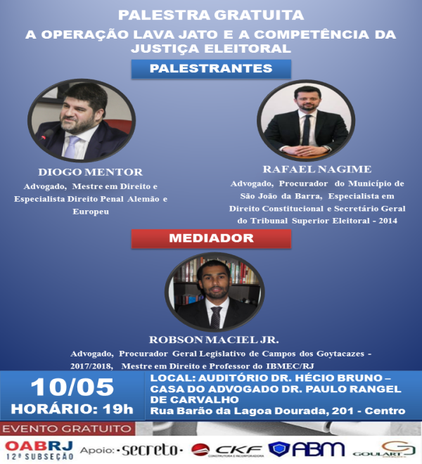 PALESTRA GRATUITA: A OPERAÇÃO LAVA JATO E A COMPETÊNCIA DA JUSTIÇA ELEITORAL