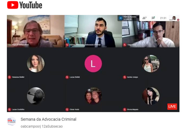 Canal da OAB Campos faz sua primeira transmissão ao vivo