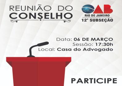 Conselho reúne na Casa do Advogado