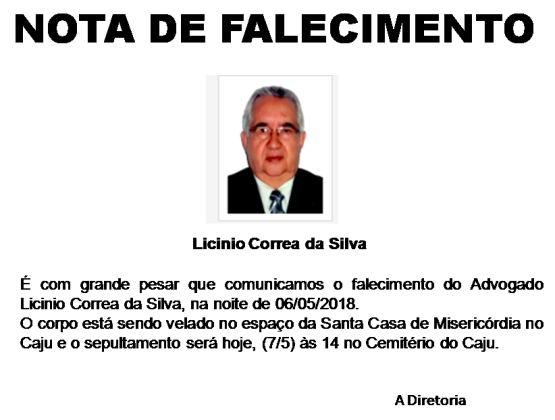 Nota de falecimento