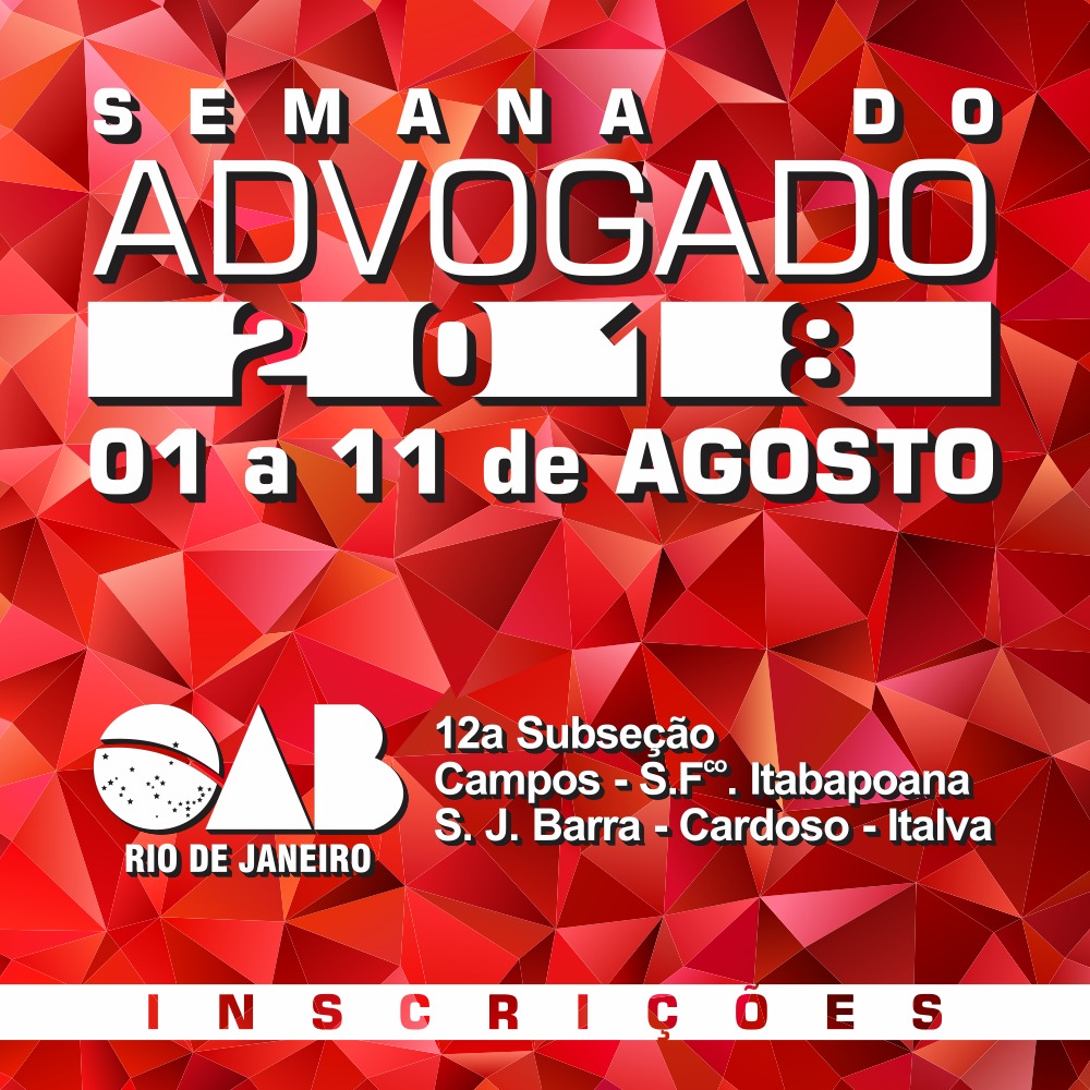 Veja a programação de eventos da Semana do Advogado