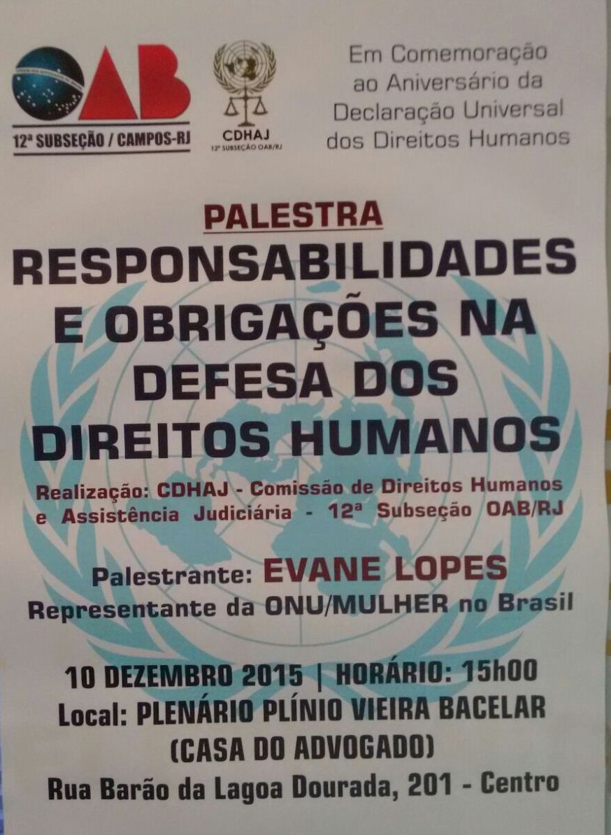 CDHAJ: Em Comemoração ao Aniversário da Declaração Universal dos Direitos Humanos