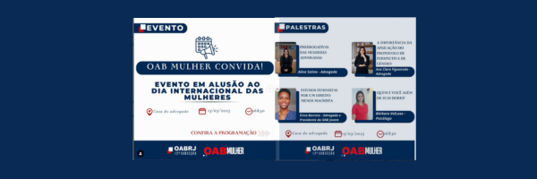 OAB-Mulher realizará palestras em alusão Dia Internacional da Mulher