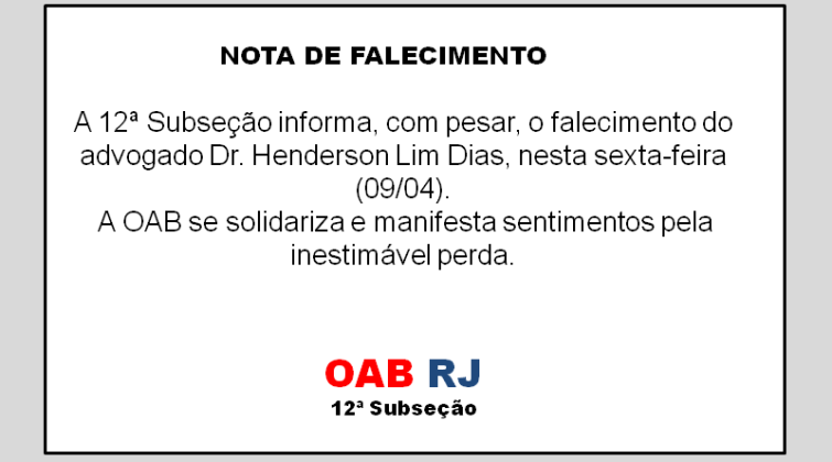 Nota de falecimento
