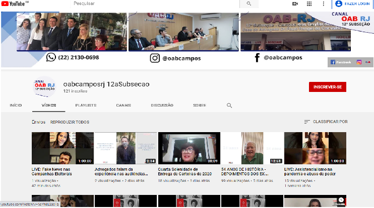 Conheça nossa programação no Canal do YouTube