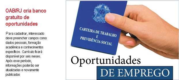 OAB/RJ cria banco gratuito de oportunidades de trabalho