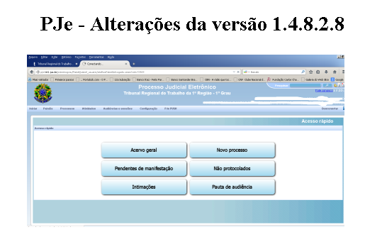 Mudanças no sistema PJe TRT da 1ª Região