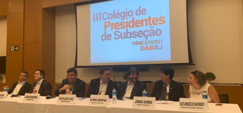 Presidente da 12ª Subseção, Cristiano Miller participa do III Colégio de Presidentes de Subseção triênio: 2019/2021