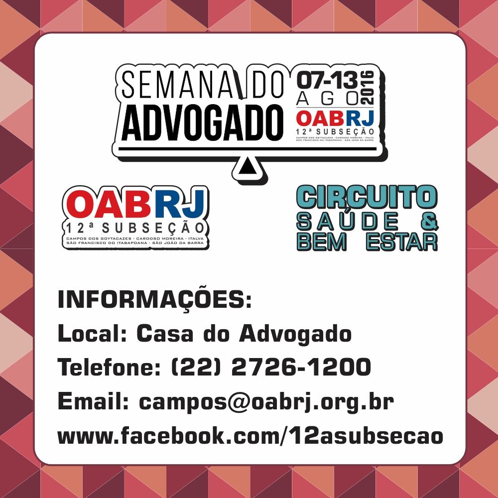 Programação da Semana do Advogado de 2016