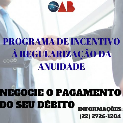 Programa de incentivo à regularização da anuidade
