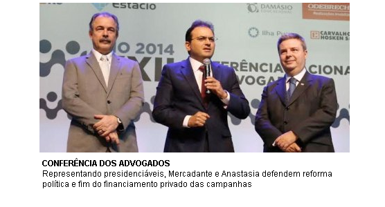 Conferência Nacional: Mercadante e Anastasia defendem fim do financiamento privado das campanhas