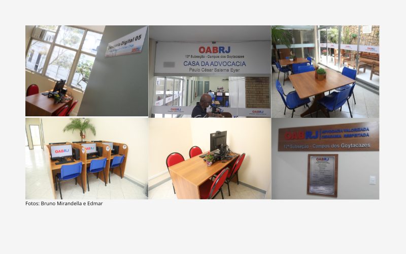 Tecnologia e Apoio à Advocacia: OAB/RJ 12ª Subseção - Casa da Advocacia Dr. Paulo César Saleme Eyer com modernos Escritórios Digitais