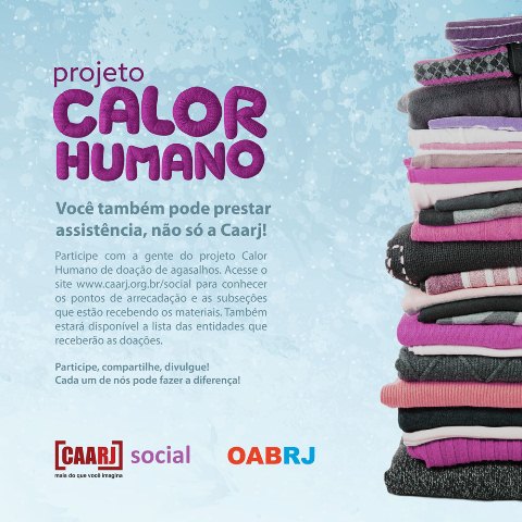 Doações do Projeto Calor Humano da CAARJ