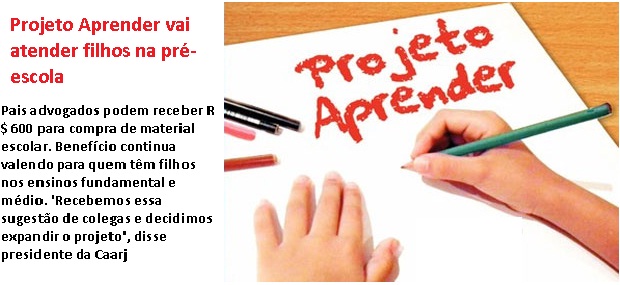 Projeto Aprender vai atender filhos na pré-escola