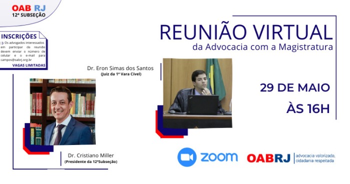 REUNIÃO VIRTUAL: A Advocacia com a Magistratura