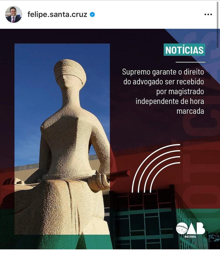 Supremo garante o direito do advogado ser recebido por magistrado independentemente de hora marcada