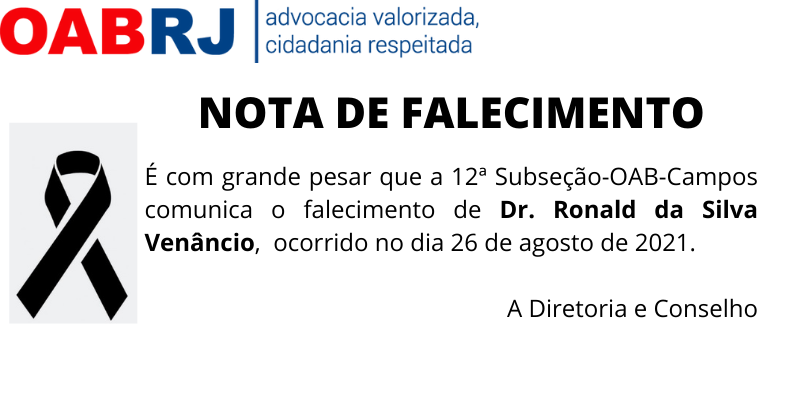 NOTA DE FALECIMENTO