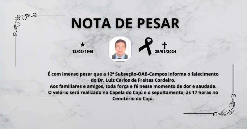 Nota de falecimento