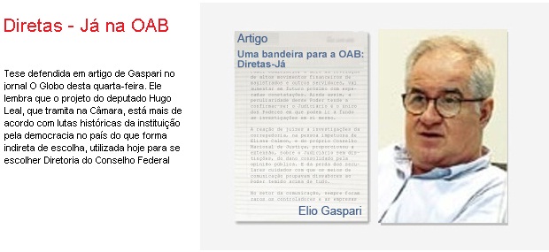 Uma bandeira para a OAB: Diretas-Já - Elio Gaspari