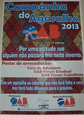 OAB Jovem realiza Campanha do Agasalho 2013
