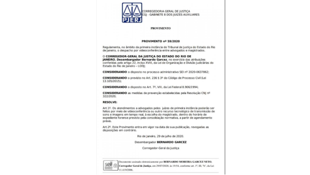OABRJ consegue regulamentação de despachos por chamadas de vídeo