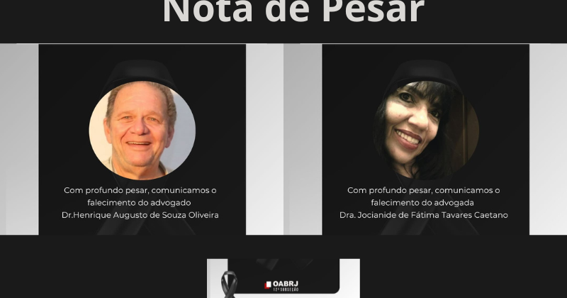 Nota de Pesar: OAB Campos lamenta o falecimento dos advogados Dr. Henrique Augusto e Dra. Jocinaide de Fátima