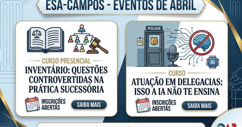 Aperfeiçoamento Profissional: ESA-Campos anuncia cursos presencial e online para abril